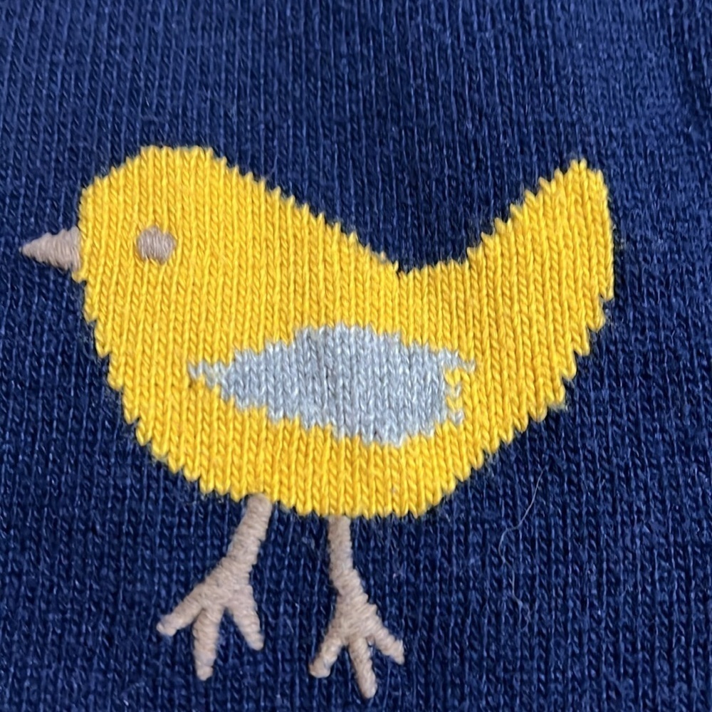 BABY BODEN cotton / cashmere navy dress with chicken motif. 18-24m - Picture 3 of 8